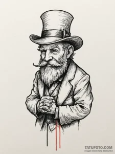 Leprechaun, ink illustration for tattoo, fine... - эскиз тату (№1754930126_0, 11.08.2025 16:35) — Tatufoto.com
