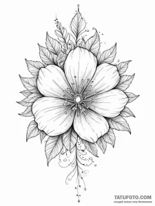 Tattoo sketch a blooming flower with subtle l... - эскиз тату (№1754931129_0, 11.08.2025 16:52) — Tatufoto.com