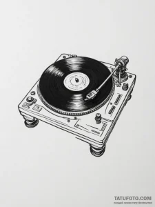 Vinyl record on a turntable - эскиз тату (№1754931527_0, 11.08.2025 16:58) — Tatufoto.com