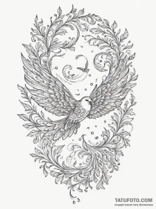 Tattoo design a book whose pages turn into bi... - эскиз тату (№1754931921_0, 11.08.2025 17:05) — Tatufoto.com