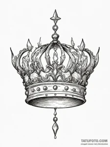 Tattoo design a stylized crown, simple yet po... - эскиз тату (№1754932312_0, 11.08.2025 17:11) — Tatufoto.com