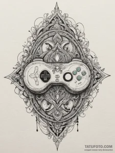 Tattoo design a controller breaking apart int... - эскиз тату (№1754932707_0, 11.08.2025 17:18) — Tatufoto.com