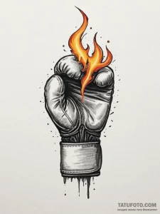 Tattoo design a boxing glove with a subtle fl... - эскиз тату (№1754933102_0, 11.08.2025 17:25) — Tatufoto.com