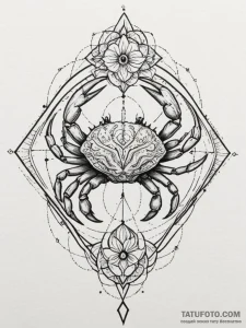 Tattoo design a cancer crab as a guardian of... - эскиз тату (№1754934088_0, 11.08.2025 17:41) — Tatufoto.com