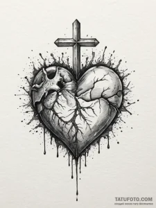 Tattoo design a minimalist heart outline fill... - эскиз тату (№1754948278_0, 11.08.2025 21:37) — Tatufoto.com