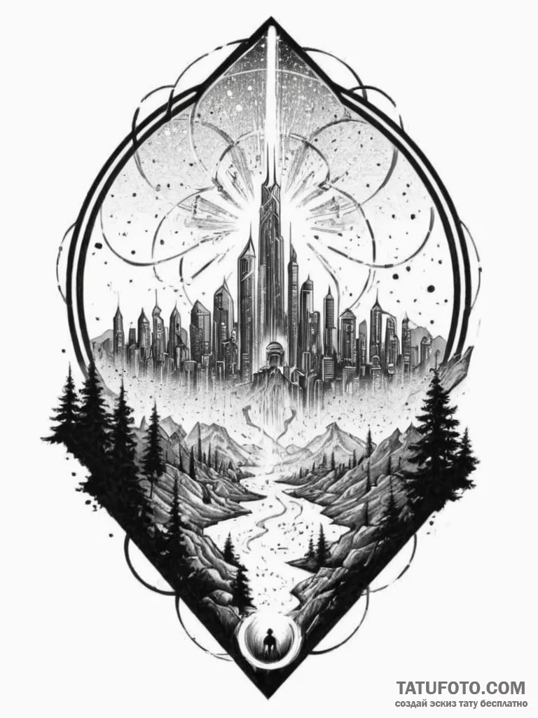 Tattoo design a glowing force field protectin... - эскиз тату (№1754952838_0, 11.08.2025 22:53) — Tatufoto.com