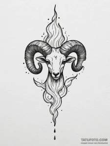 Tattoo sketch an aries symbol formed by styli... - эскиз тату (№1754954245_0, 11.08.2025 23:17) — Tatufoto.com