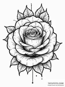 Black rose, tattoo line art, on a clean white... - эскиз тату (№1754955638_0, 11.08.2025 23:40) — Tatufoto.com