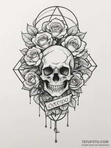 Glitch art portrait, tattoo line art, chicano... - эскиз тату (№1754956643_0, 11.08.2025 23:57) — Tatufoto.com