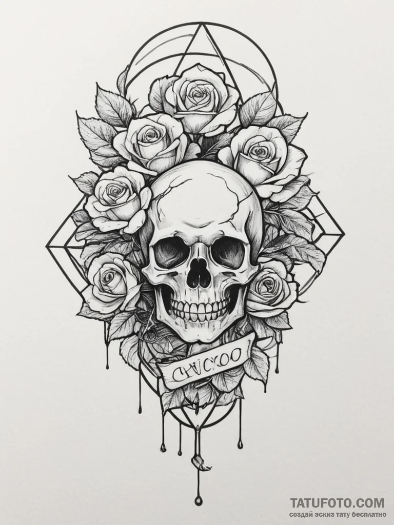 Glitch art portrait, tattoo line art, chicano... - эскиз тату (№1754956643_0, 11.08.2025 23:57) — Tatufoto.com