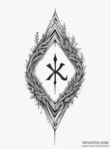 58. tattoo sketch: "mir" rune subtly incorpor... - эскиз тату (№1754957429_0, 12.08.2025 00:10) — Tatufoto.com
