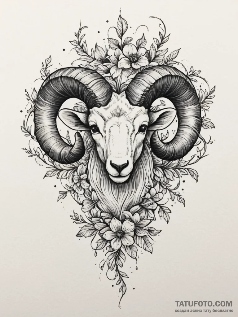 Tattoo sketch an aries ram with horns made of... - эскиз тату (№1754957821_0, 12.08.2025 00:17) — Tatufoto.com
