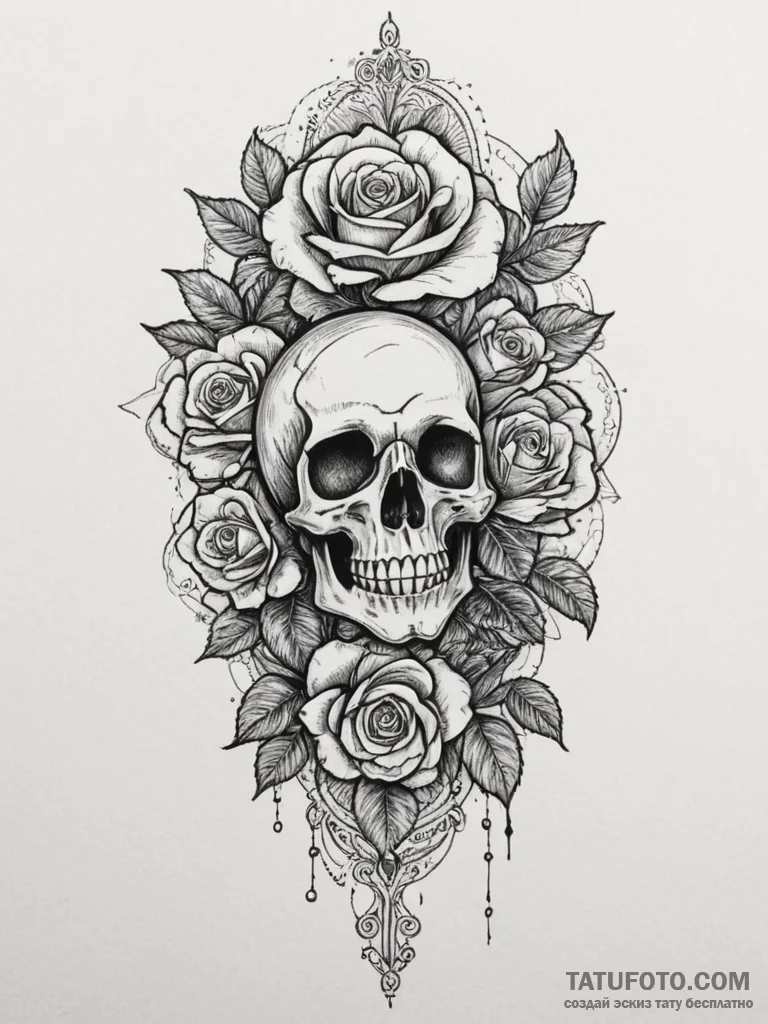 Lace, ink illustration for tattoo, chicano ta... - эскиз тату (№1754958017_0, 12.08.2025 00:20) — Tatufoto.com