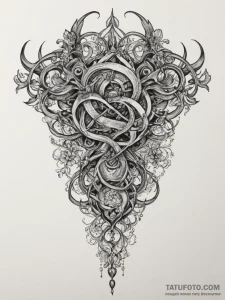 Tattoo sketch: an ornamental tattoo featuring... - эскиз тату (№1754959837_0, 12.08.2025 00:50) — Tatufoto.com