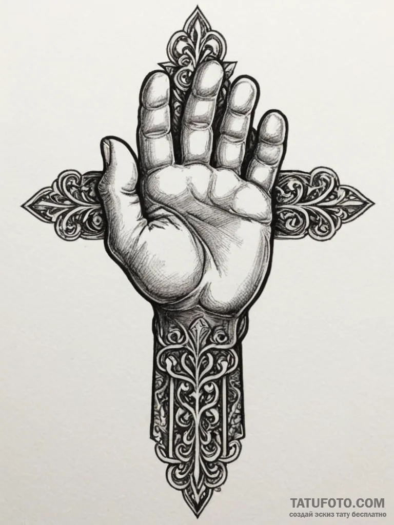 Tattoo design a clenched fist made of stylize... - эскиз тату (№1754960034_0, 12.08.2025 00:53) — Tatufoto.com