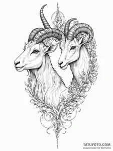 Tattoo design a capricorn goat-fish, its two... - эскиз тату (№1754960239_0, 12.08.2025 00:57) — Tatufoto.com