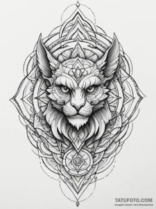 Gargoyle, concept art for tattoo, geometric t... - эскиз тату (№1754960643_0, 12.08.2025 01:04) — Tatufoto.com