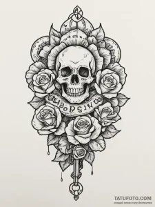 A collection of old, rusty keys., tattoo flas... - эскиз тату (№1754961445_0, 12.08.2025 01:17) — Tatufoto.com