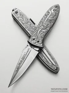 Tattoo design a classic, rugged pocket knife,... - эскиз тату (№1754961851_0, 12.08.2025 01:24) — Tatufoto.com