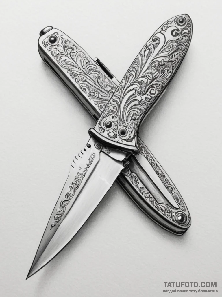 Tattoo design a classic, rugged pocket knife,... - эскиз тату (№1754961851_0, 12.08.2025 01:24) — Tatufoto.com