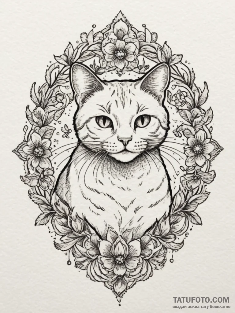 Cat's paws, tattoo flash sheet design, dotwor... - эскиз тату (№1754962243_0, 12.08.2025 01:30) — Tatufoto.com