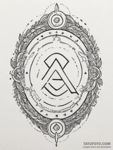 75. tattoo sketch: "raduga" rune surrounded b... - эскиз тату (№1754962863_0, 12.08.2025 01:41) — Tatufoto.com