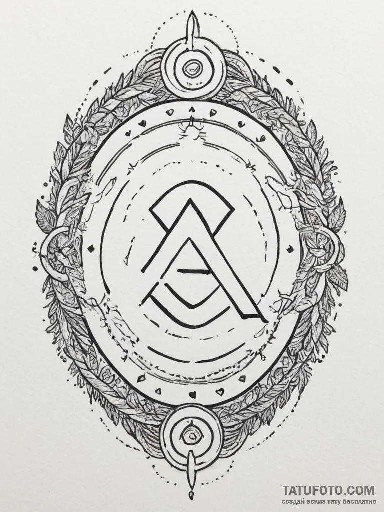 75. tattoo sketch: "raduga" rune surrounded b... - эскиз тату (№1754962863_0, 12.08.2025 01:41) — Tatufoto.com
