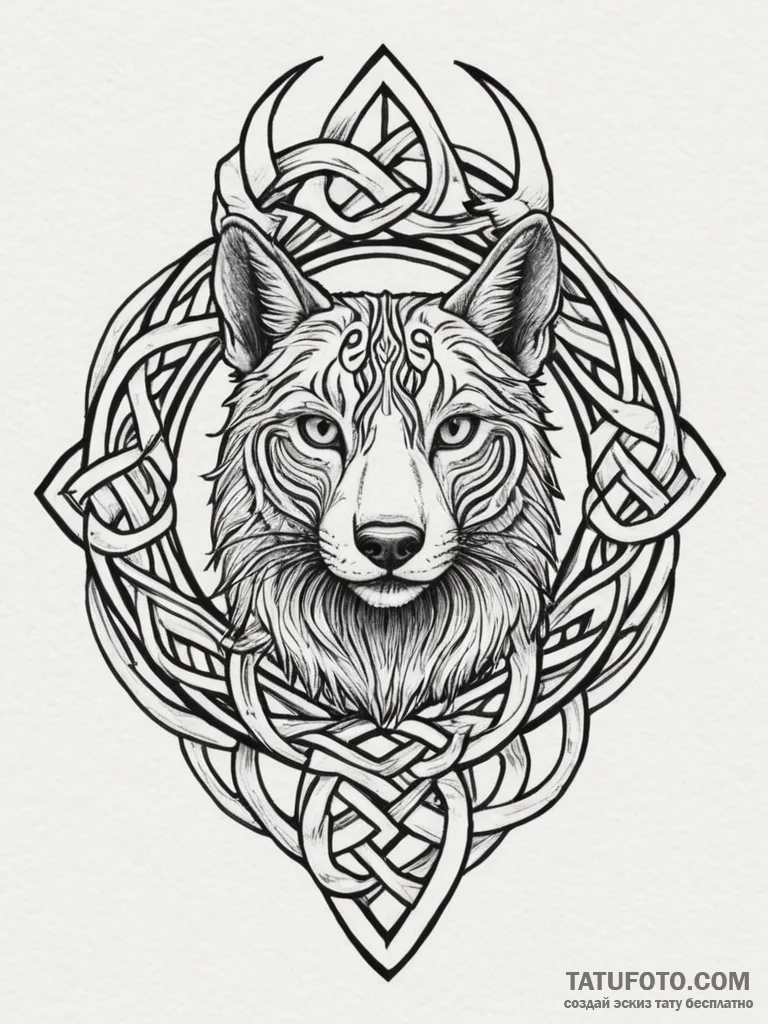 A celtic knotwork animal, ink illustration fo... - эскиз тату (№1754963868_0, 12.08.2025 01:57) — Tatufoto.com