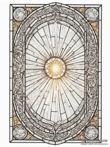 A shot of a stained-glass window with sunligh... - эскиз тату (№1754964068_0, 12.08.2025 02:01) — Tatufoto.com