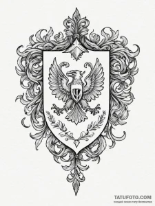 Tattoo design a family crest redesigned in a... - эскиз тату (№1754965080_0, 12.08.2025 02:18) — Tatufoto.com