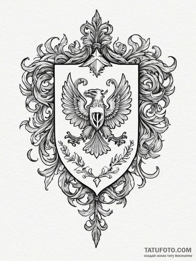 Tattoo design a family crest redesigned in a... - эскиз тату (№1754965080_0, 12.08.2025 02:18) — Tatufoto.com
