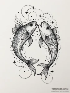 Tattoo design pisces constellation, stars for... - эскиз тату (№1754965281_0, 12.08.2025 02:21) — Tatufoto.com