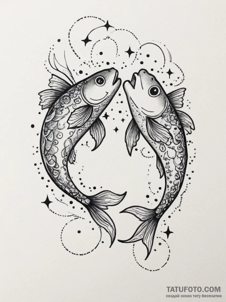 Tattoo design pisces constellation, stars for... - эскиз тату (№1754965281_0, 12.08.2025 02:21) — Tatufoto.com