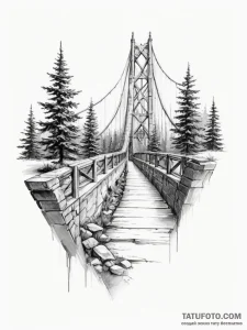Tattoo sketch a 'bridge' connecting past and... - эскиз тату (№1754965677_0, 12.08.2025 02:27) — Tatufoto.com