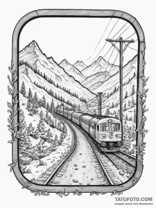 The view from a train window, landscape blurr... - эскиз тату (№1754965874_0, 12.08.2025 02:31) — Tatufoto.com