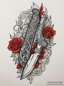 Tattoo design a classic, rugged pocket knife,... - эскиз тату (№1754967477_0, 12.08.2025 02:57) — Tatufoto.com
