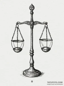 Tattoo sketch a balanced libra scale, perfect... - эскиз тату (№1754968084_0, 12.08.2025 03:08) — Tatufoto.com