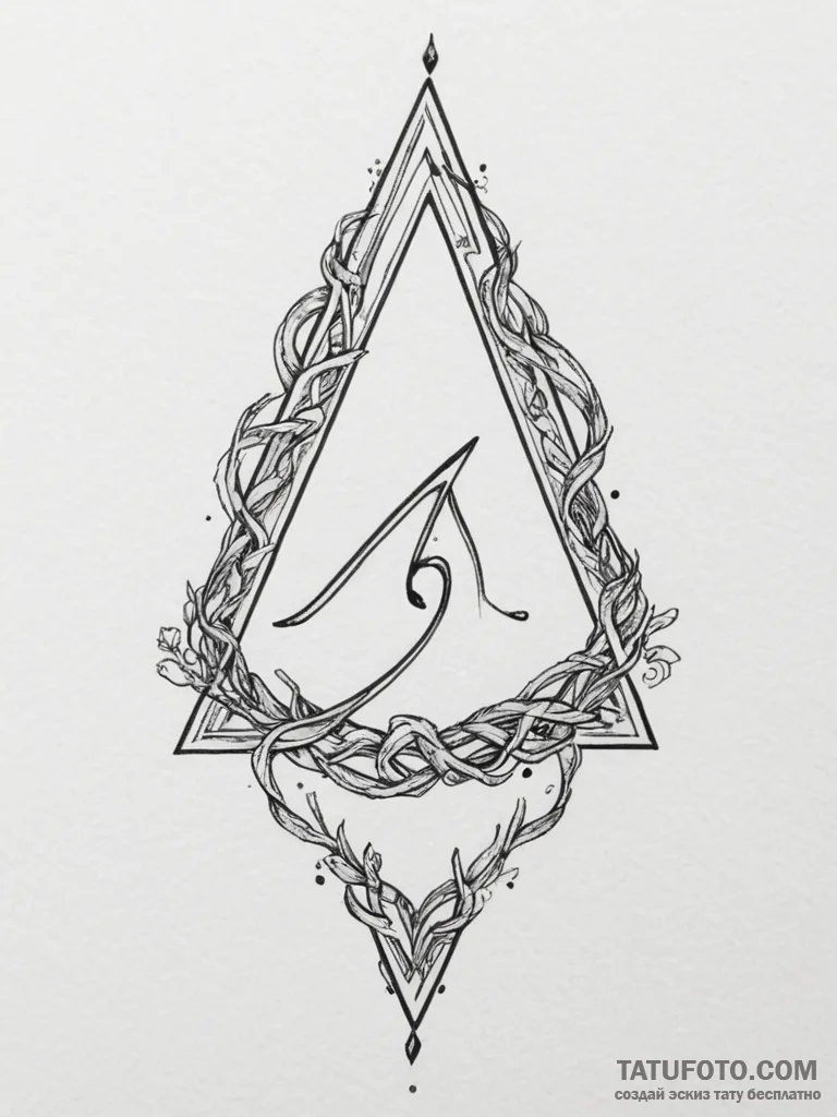 119. tattoo design: a minimalist "oud" rune,... - эскиз тату (№1754970099_0, 12.08.2025 03:41) — Tatufoto.com