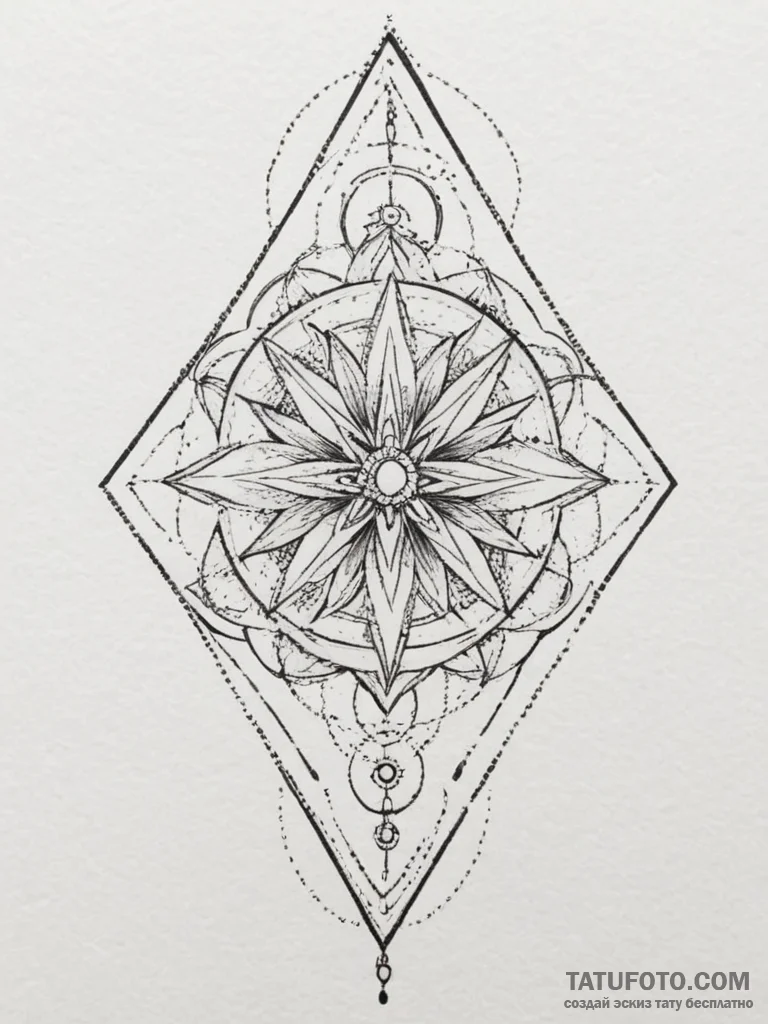 Kolovrat, tattoo line art, on a clean white p... - эскиз тату (№1754971683_0, 12.08.2025 04:08) — Tatufoto.com