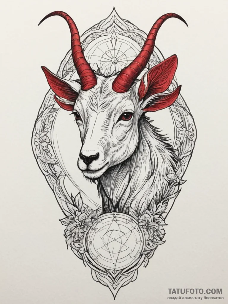 Tattoo design a capricorn goat-fish, where ea... - эскиз тату (№1754972088_0, 12.08.2025 04:14) — Tatufoto.com