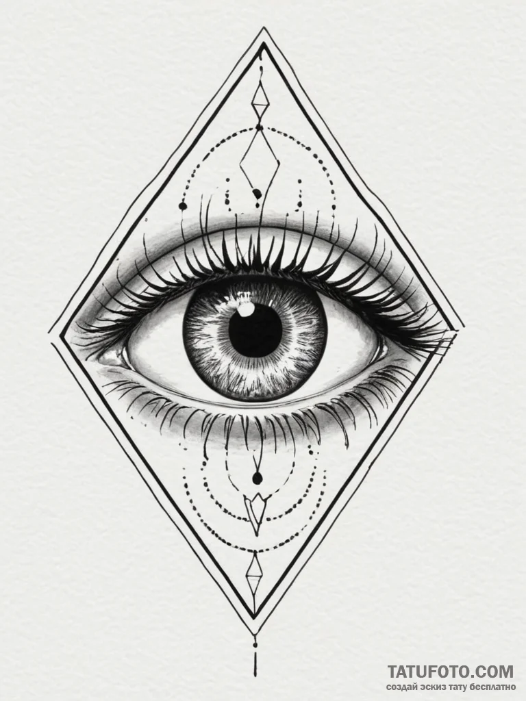 Tattoo design a stylized monster's eye peerin... - эскиз тату (№1754972285_0, 12.08.2025 04:18) — Tatufoto.com