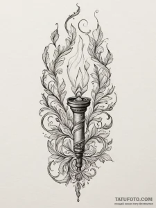 Torch, tattoo sketch design, rough sketchy li... - эскиз тату (№1754972483_0, 12.08.2025 04:21) — Tatufoto.com