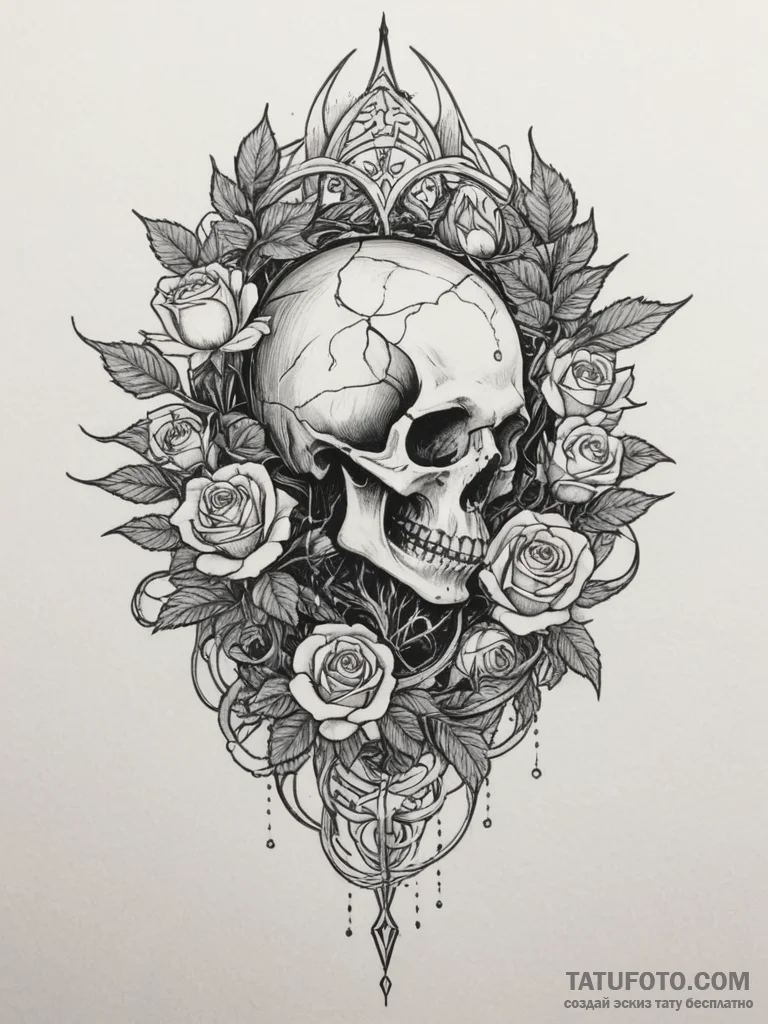 Tattoo design: a depiction of the creation of... - эскиз тату (№1754973086_0, 12.08.2025 04:31) — Tatufoto.com