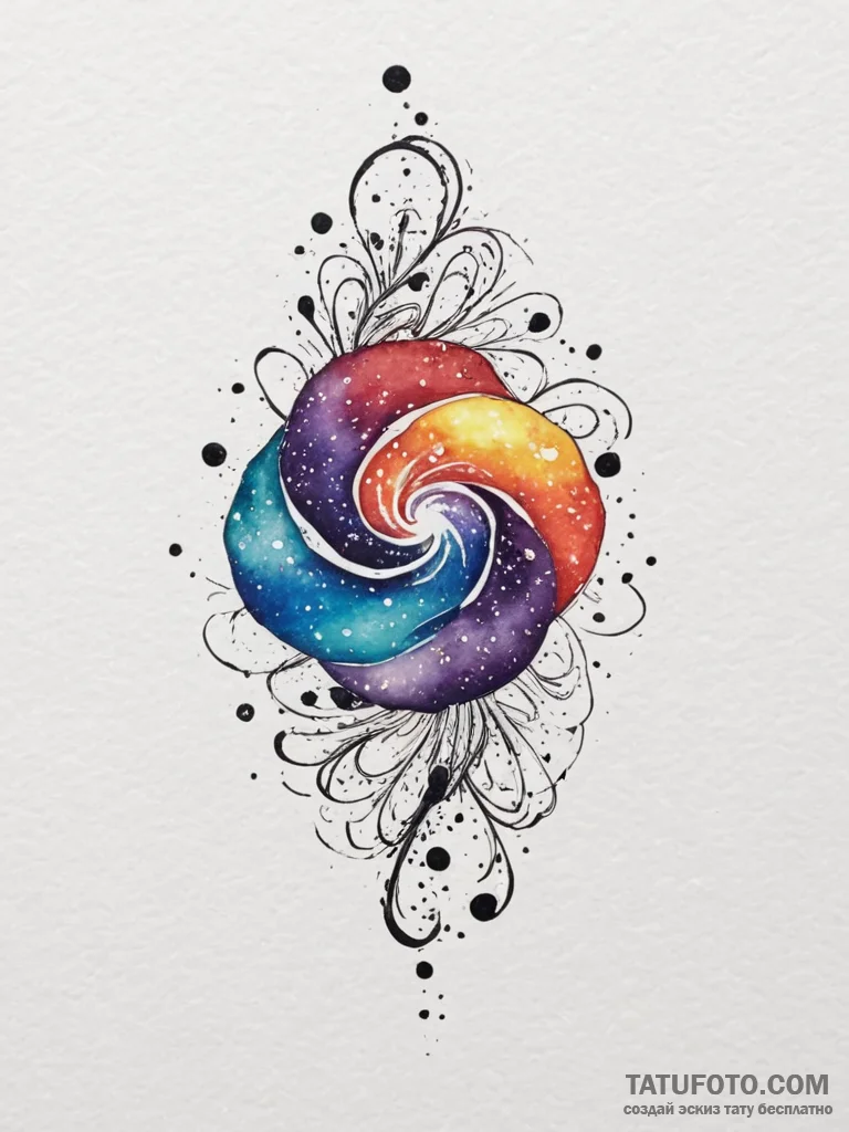 Tattoo design a tiny, abstract galaxy swirl o... - эскиз тату (№1754973678_0, 12.08.2025 04:41) — Tatufoto.com