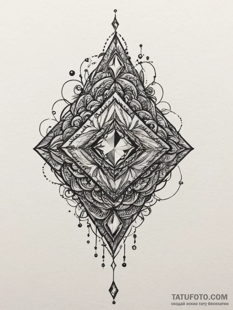 Tattoo design a birthstone incorporated into... - эскиз тату (№1754973881_0, 12.08.2025 04:44) — Tatufoto.com