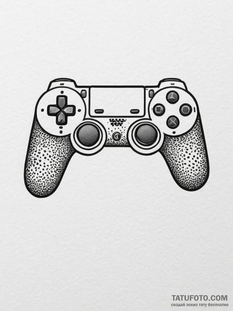 Tattoo design a simple controller button dotw... - эскиз тату (№1754976489_0, 12.08.2025 05:28) — Tatufoto.com