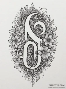 Tattoo sketch a word with subtle floral accen... - эскиз тату (№1754976889_0, 12.08.2025 05:34) — Tatufoto.com