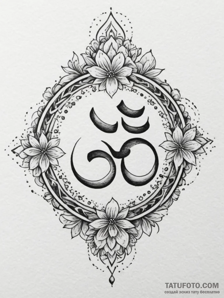 Tattoo design a spiritual symbol (e.g., ohm,... - эскиз тату (№1754977292_0, 12.08.2025 05:41) — Tatufoto.com