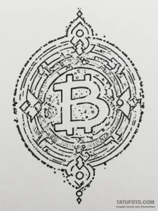Tattoo design a single 8-bit coin spinning wi... - эскиз тату (№1754977700_0, 12.08.2025 05:48) — Tatufoto.com