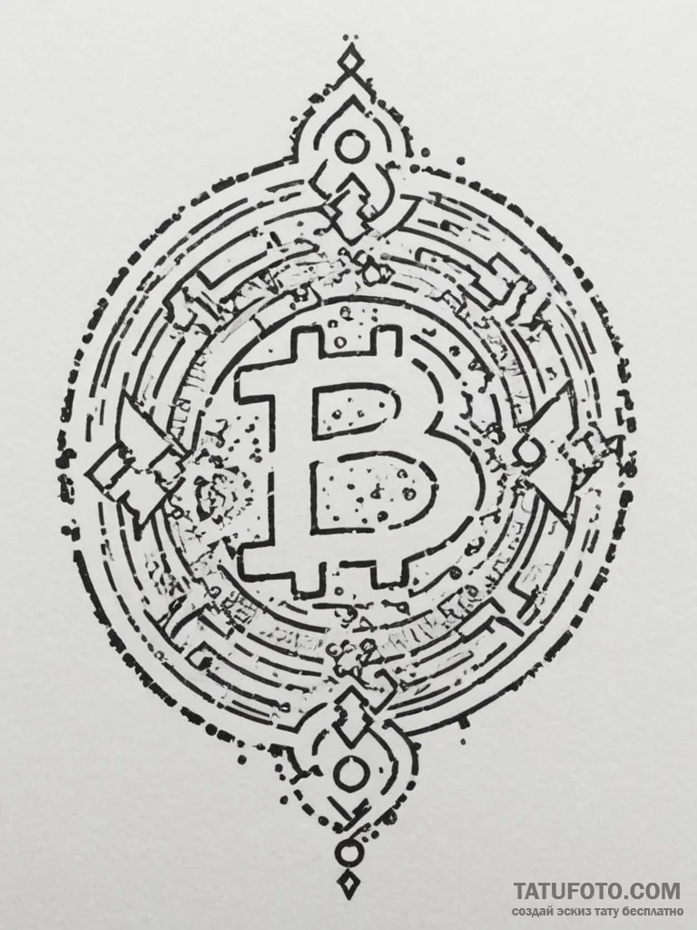 Tattoo design a single 8-bit coin spinning wi... - эскиз тату (№1754977700_0, 12.08.2025 05:48) — Tatufoto.com
